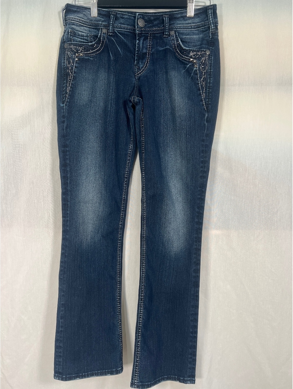 Silver Jeans Co Suki Mid Rise Bootcut Jeans Embellished Women's Size 30